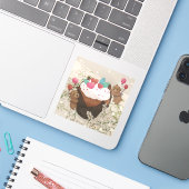 バレンタインデー:カップケーキ&テディベア シール (ノートパソコンとiPhone)