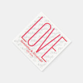 バレンタインデー カップル 現代 赤 スタンダードカクテルナプキン (角)