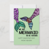 バレンタインデー カード 友達 イルカと人魚 (正面)
