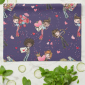 バレンタインデー キッチンタオル (折り畳み)