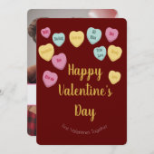 バレンタインデー | キャンディハートゲイカップルおもしろい写真 シーズンカード (正面/裏面)