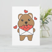 バレンタインデー クオッカ 可愛い動物 ハート シーズンカード (スタンド正面)