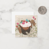 バレンタインデー: クッキー & テディベア ノートカード (正面/裏面インサイチュ)