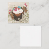 バレンタインデー: クッキー & テディベア ノートカード (正面/裏面)