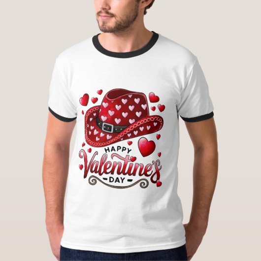 バレンタインデー コウボーイハット Tシャツ 👕 (正面)