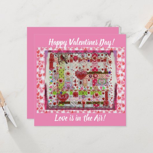 バレンタインデー コラージュ カード (正面/裏面インサイチュ)