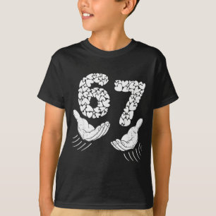 バレンタインデー シックス セブン 6 7 ミーム ハンド ハート 67 私 Tシャツ
