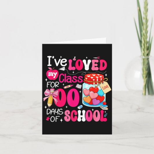 バレンタインデー シャツ 私の教室は愛のあふれる人たちでいっぱいだよT カード (正面)