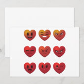 バレンタインデー シリーフェイス ハート 面白い 招待状 (正面/裏面)