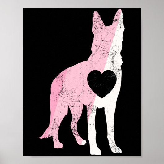 バレンタインデー ジャーマンシェパード 愛犬ギフト ポスター (正面)