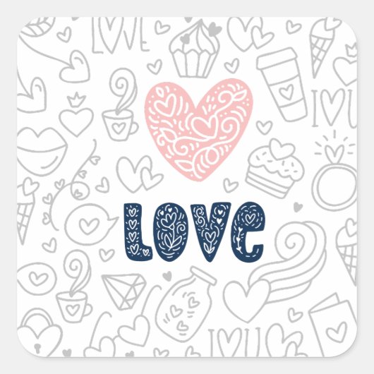 バレンタインデー スクエアシール (正面)