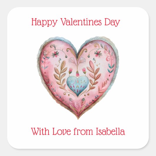 バレンタインデー スクエアシール (正面)