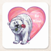 バレンタインデー スクエアペーパーコースター (正面)