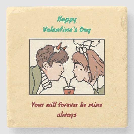 バレンタインデー ストーンコースター (正面)