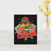 バレンタインデー ダックハンティング カモ コールミー 幼児 カード (黄色い花)