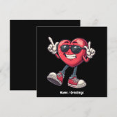 バレンタインデー ダンシングハート ボーイズ ガールズ ラブ 招待状 (正面/裏面)