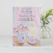 バレンタインデー・ティーパーティー 編集可能な招待状 招待状 (スタンド正面)