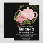 バレンタインデー ティーパーティー 花のリース 招待状 (正面/裏面)