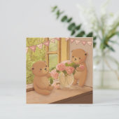 バレンタインデー: テディベア & 花 シーズンカード (スタンド正面)