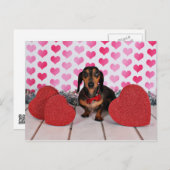 バレンタインデー – デクスター – Dachshund シーズンポストカード (正面/裏面)