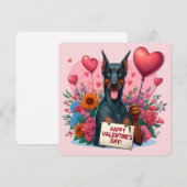 バレンタインデー - ドーベルマン 1 - カード (正面/裏面)