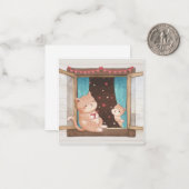 バレンタインデー：ネコとハートイラストレーション ノートカード (正面/裏面インサイチュ)