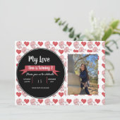 バレンタインデー ノームドゥードル キッズパーティー フォト 招待状 (スタンド正面)