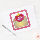 バレンタインデー ハッピーバレンタインデー グリーティングカード スクエアシール (封筒)