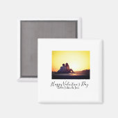 バレンタインデー ハッピーバレンタインデー 愛 名前 写真 シンプル マグネット (正面/裏面)