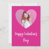 バレンタインデー ハッピー ピンク フォト ガール カード (正面)