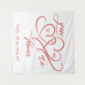 バレンタインデー ハートが繋がって 結婚しよう タペストリー (正面(横))