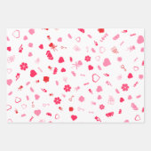 バレンタインデー、ハートと愛 ラッピングペーパーシート (正面2)