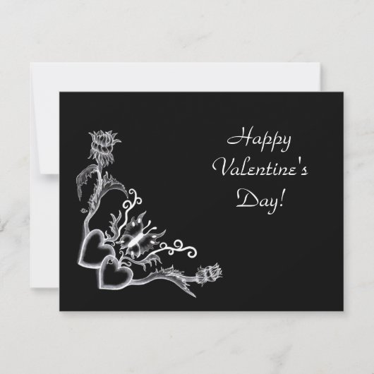 バレンタインデー – ハートと蝶の黒 シーズンカード (正面)