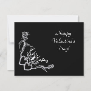 バレンタインデー – ハートと蝶の黒 シーズンカード