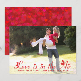 バレンタインデー ハートの写真カード 招待状