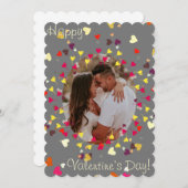 バレンタインデー，ハートコンフェティスとバルーン シーズンカード (正面/裏面)