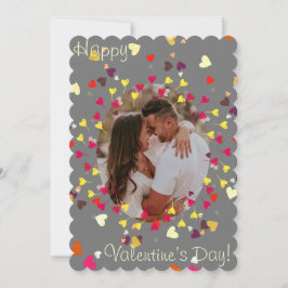 バレンタインデー，ハートコンフェティスとバルーン シーズンカード