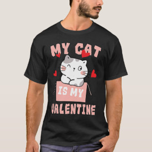 バレンタインデー ハートバルーン箱入り猫おもちゃ 女性向け Tシャツ