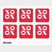 バレンタインデー　ハートマーク スクエアシール (シート)