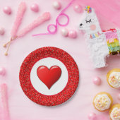 バレンタインデー ハート柄の紙皿 ペーパープレート (パーティー)