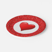 バレンタインデー ハート柄の紙皿 ペーパープレート (アングル)