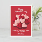 バレンタインデー ハート かぎ針編み フラットカード シーズンカード (スタンド正面)