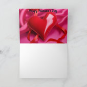 バレンタインデー ハート カード 赤いハート ピンクのリボン (内部)