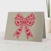 バレンタインデー ハート コケッティ ボウ レトロ バレンタイン カード (正面)