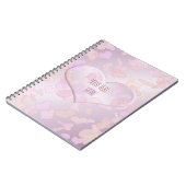 バレンタインデー。 ハート。 テキスト ノートブック (左側)