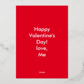 バレンタインデー ハート ホットピンク フォトコラージュ 箔シーズンカード (裏面)