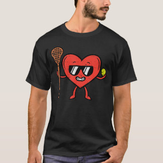 バレンタインデー ハート ラクロス おもしろ LA スポーツ メンズ Tシャツ