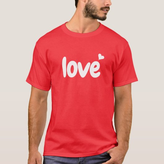 バレンタインデー ハート ラブ Tシャツ (正面)