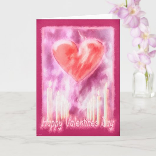 バレンタインデー ハート ローズ キャンドル カード (蘭)