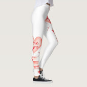 バレンタインデー：ハート、弓、愛あなたチャーム レギンス (右)